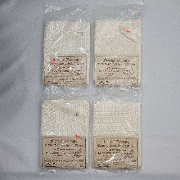 Zweigart Florina Damask Counted Cross Stitch Lot - Vintage - Picture 1 of 10